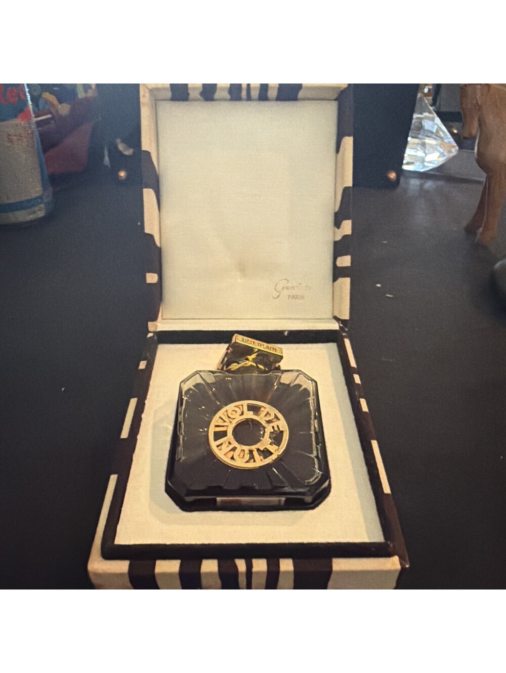 Antique C.1937 French Guerlain Vol De Nuit Parfum Perfume 1/2 Fl Oz w Box Rare